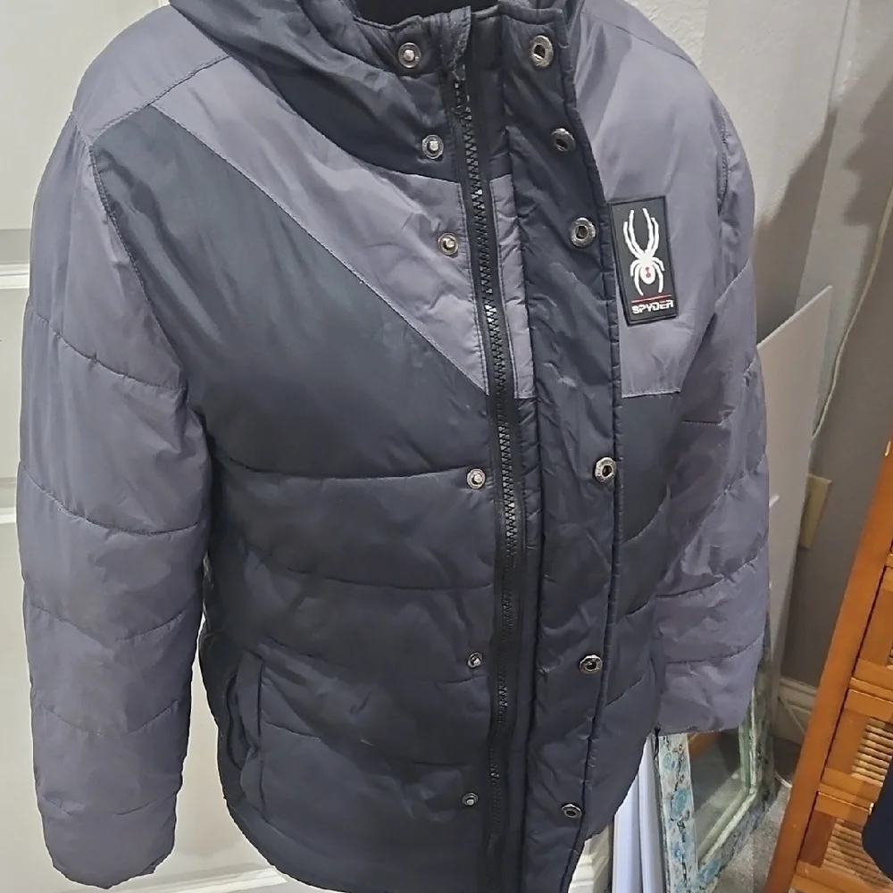 Spyder Kids Two-Tone Hooded Puffer Jacket